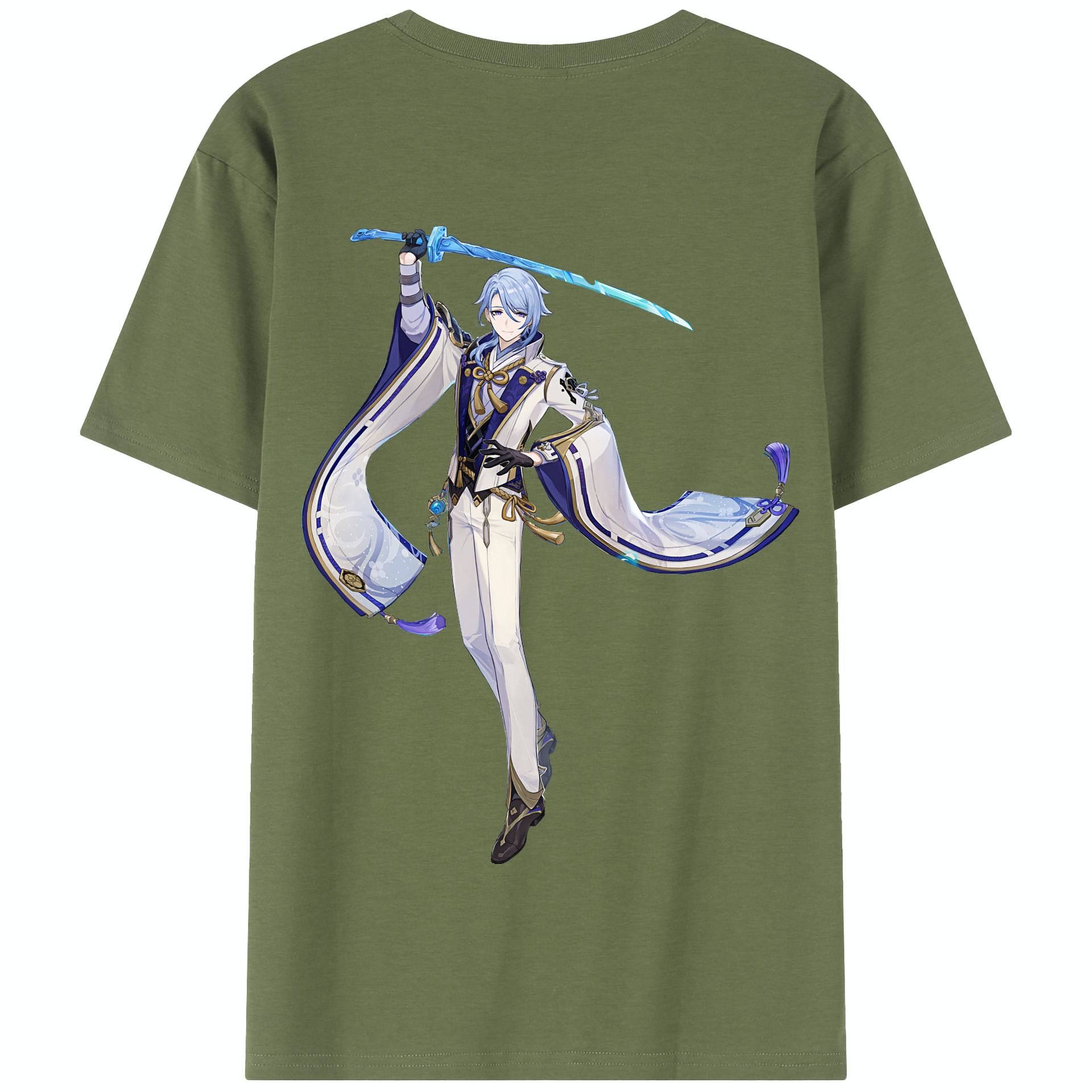 げんし神 神里綾人 かみさとあやと genshin Kamisato Ayato 綿100％半袖Tシャツ（背面プリント）
